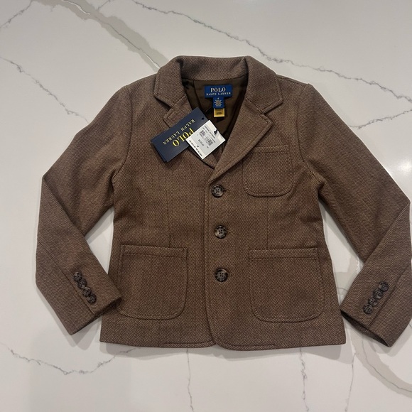 Polo Ralph Lauren Herringbone Cotton Blend Blazer NWT Size 5t Jaquard Kids - Picture 2 of 6